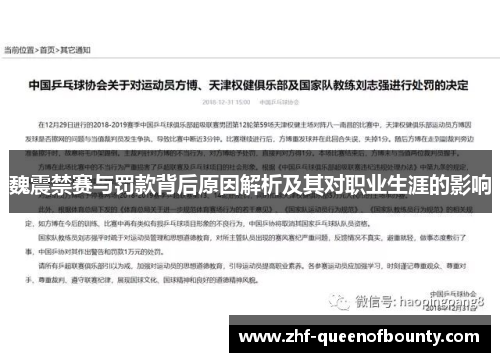 魏震禁赛与罚款背后原因解析及其对职业生涯的影响 魏震禁赛与罚款背后原因解析及其对职业生涯的影响